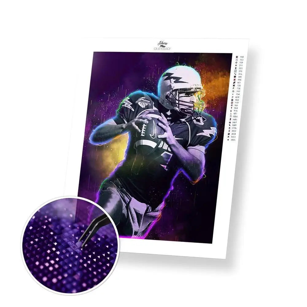 Quarterback - Premium Diamond Painting Kit - 30x40cm / 12x16’’ / Square (Most Popular) - Diamond Painting Kit
