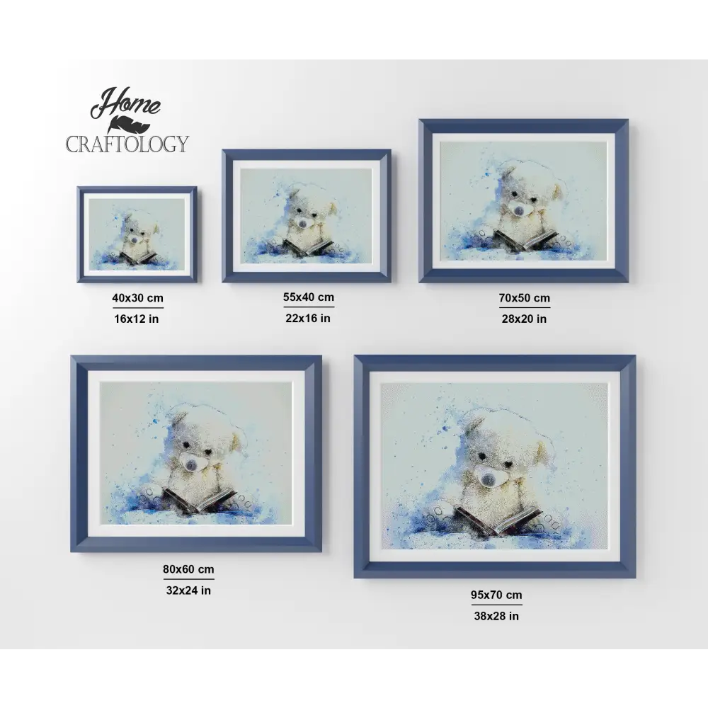 Reading Teddy Bear - Premium Diamond Painting Kit - Diamond Painting Kit