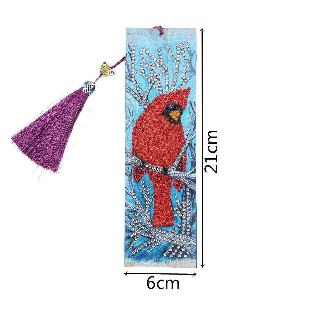 Red Bird - Diamond Painting Bookmark - Bookmark