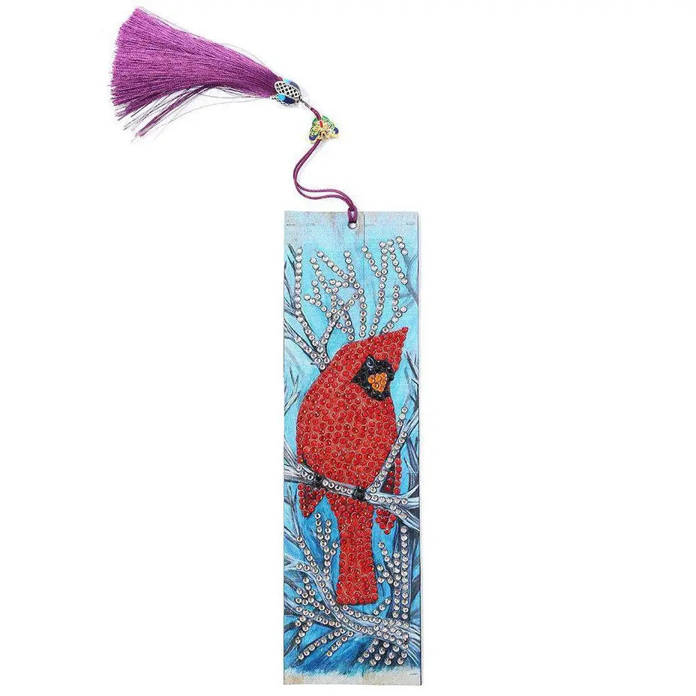 Red Bird - Diamond Painting Bookmark - Bookmark