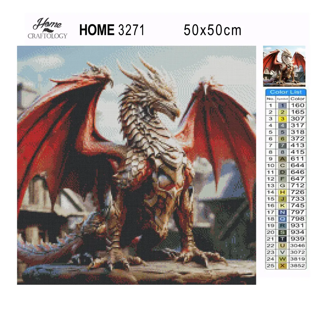 Red Dragon- Exclusive Premium Diamond Painting Kit - Diamond Painting Kit
