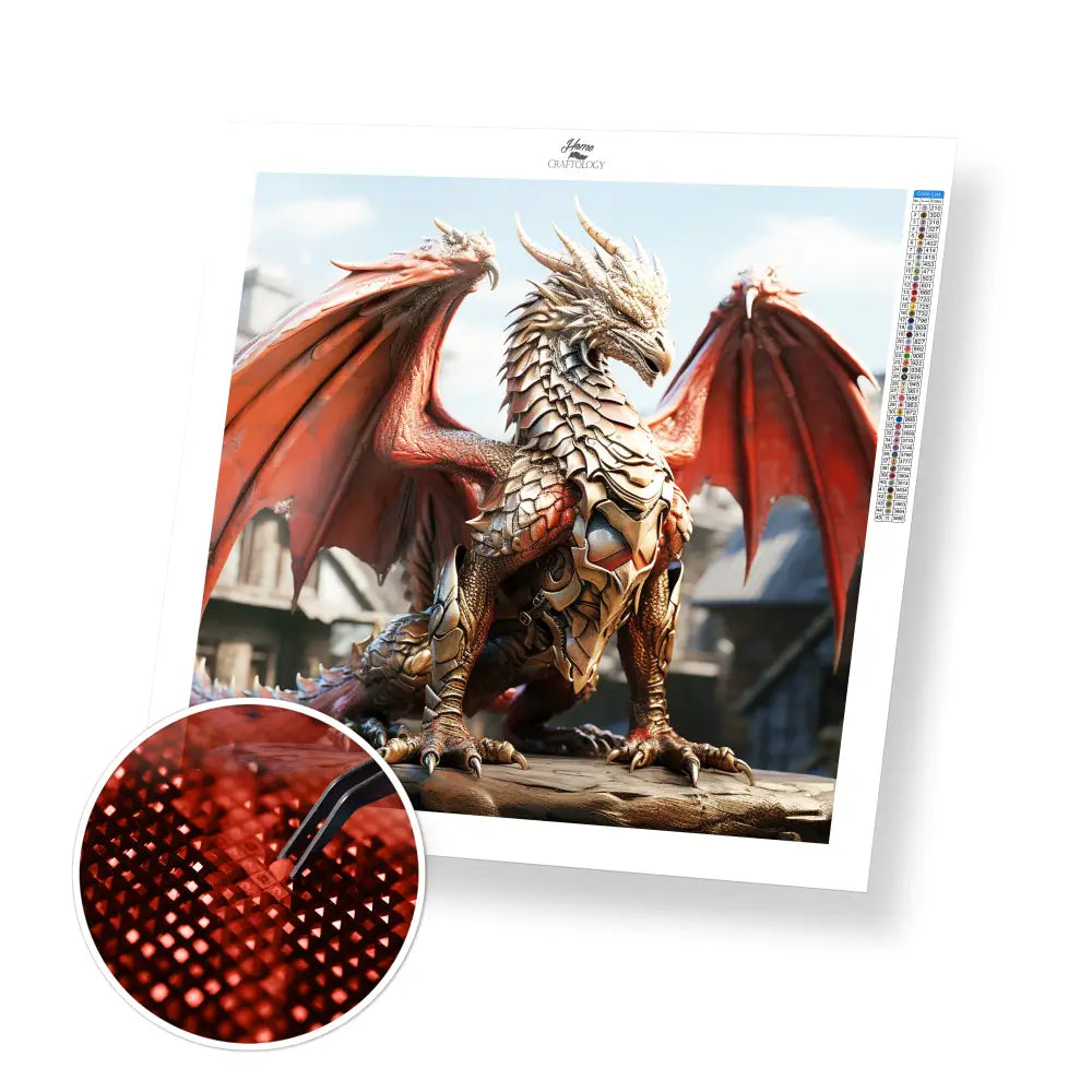 Red Dragon- Exclusive Premium Diamond Painting Kit - 30x30cm / 12x12’’ / Square (Most Popular) - Diamond Painting Kit