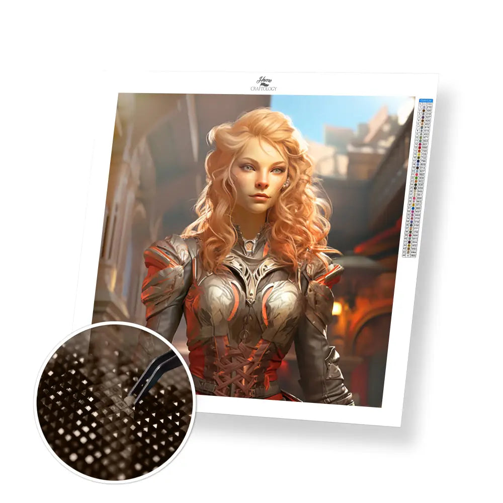 Red-Haired Warrior - Exclusive Premium Diamond Painting Kit - 30x30cm / 12x12’’ / Square (Most Popular) / No Frame