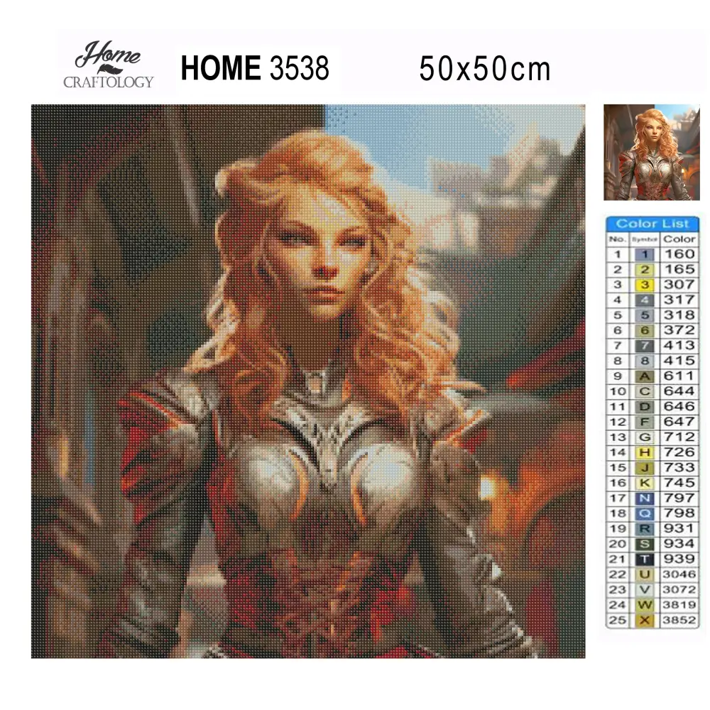 Red-Haired Warrior - Exclusive Premium Diamond Painting Kit - Diamond Painting Kit