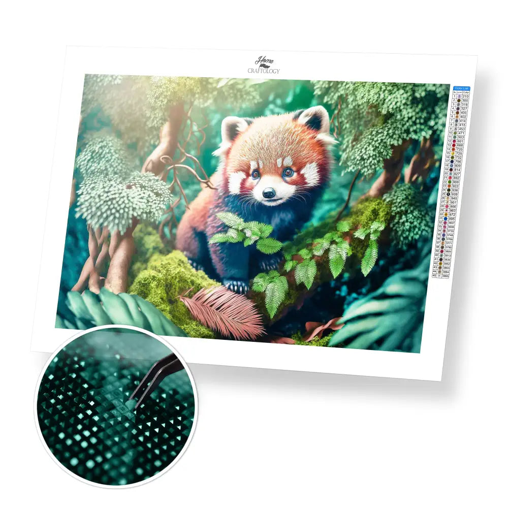 Red Panda - Premium Diamond Painting Kit - 45x30cm / 18x12’’ / Square (Most Popular) - Diamond Painting Kit