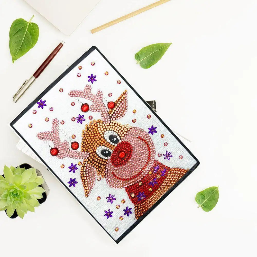 Reindeer - Diamond Painting A5 Notebook - Notebook