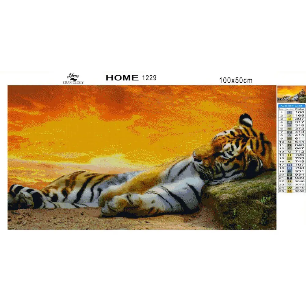 Resting Tiger - Diamond Painting Kit - Home Craftology