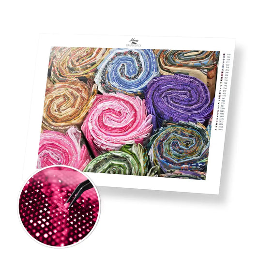 Rolled Fabric - Premium Diamond Painting Kit - 40x30cm / 16x12’’ / Square (Most Popular) - Diamond Painting Kit