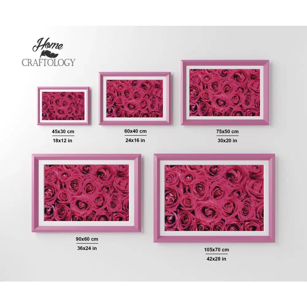 Rose Pink Flowers - Premium Diamond Painting Kit - Diamond Painting Kit
