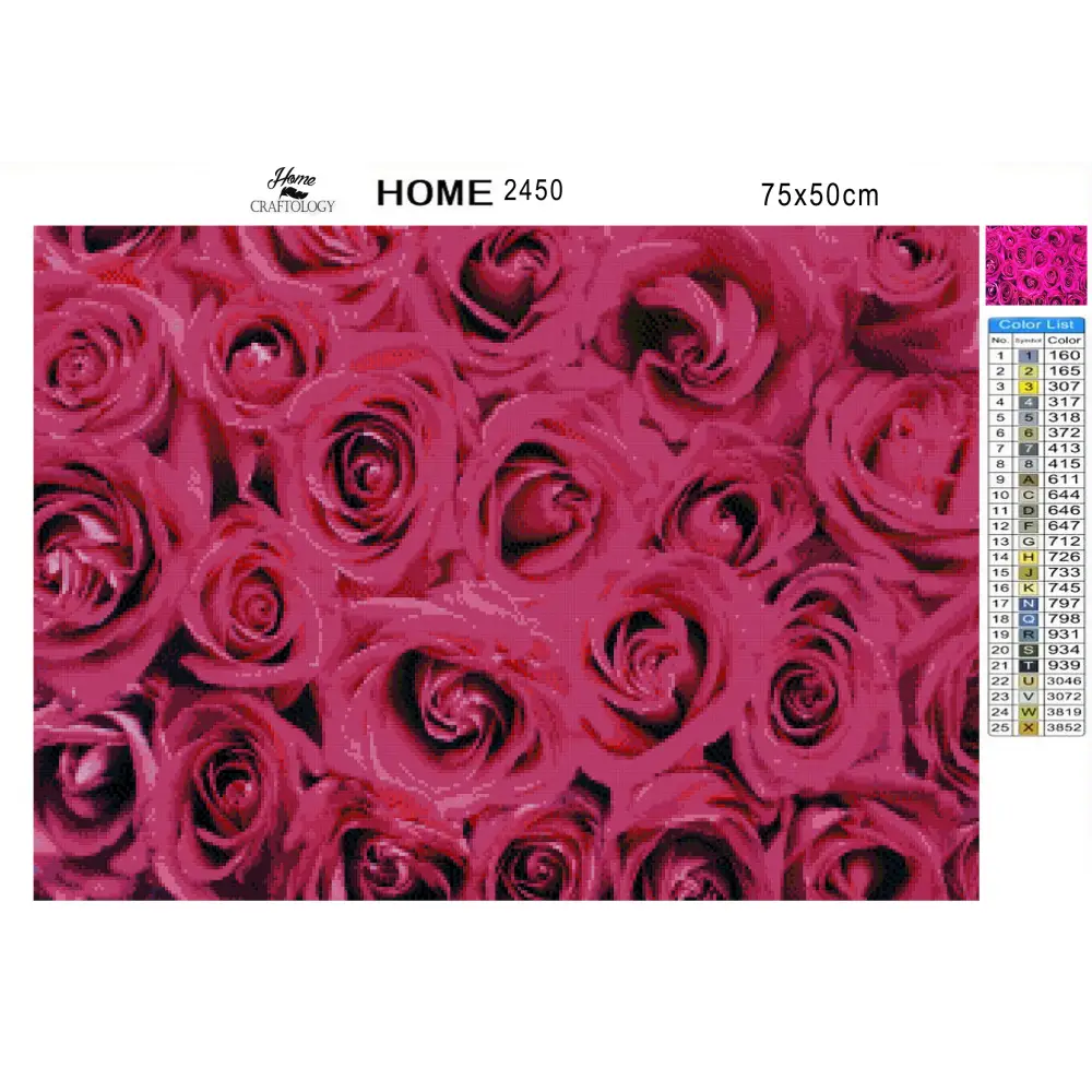 Rose Pink Flowers - Premium Diamond Painting Kit - Diamond Painting Kit