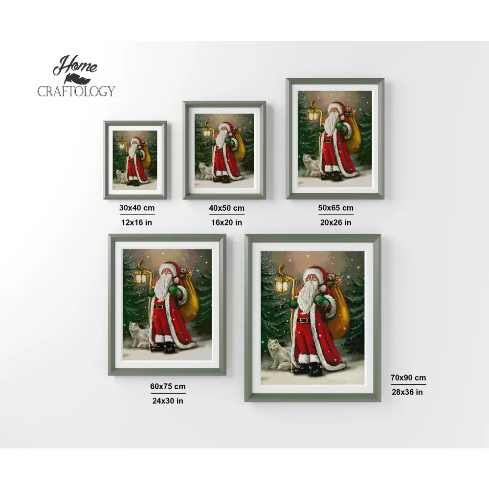 Santa Walking at Night - Premium Diamond Painting Kit - Diamond Painting Kit