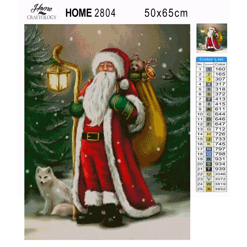 Santa Walking at Night - Premium Diamond Painting Kit - Diamond Painting Kit