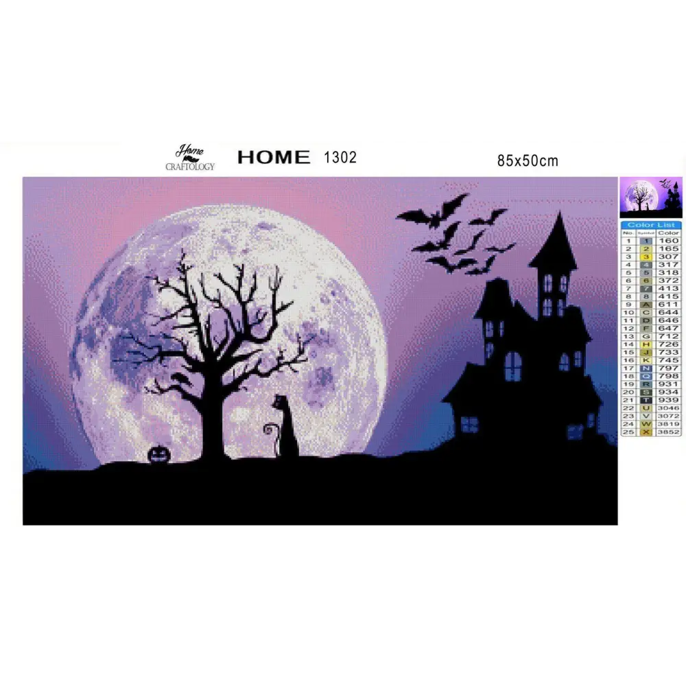 Scary Full Moon - Diamond Painting Kit - Home Craftology