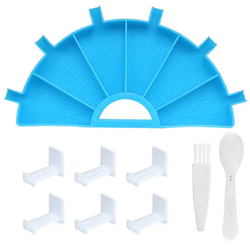 Semi-Circle Diamond Painting Tray with Stopper - Blue - Diamond Painting Accessory