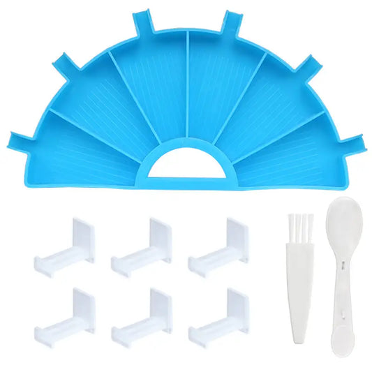 Semi-Circle Diamond Painting Tray with Stopper - Blue - Diamond Painting Accessory