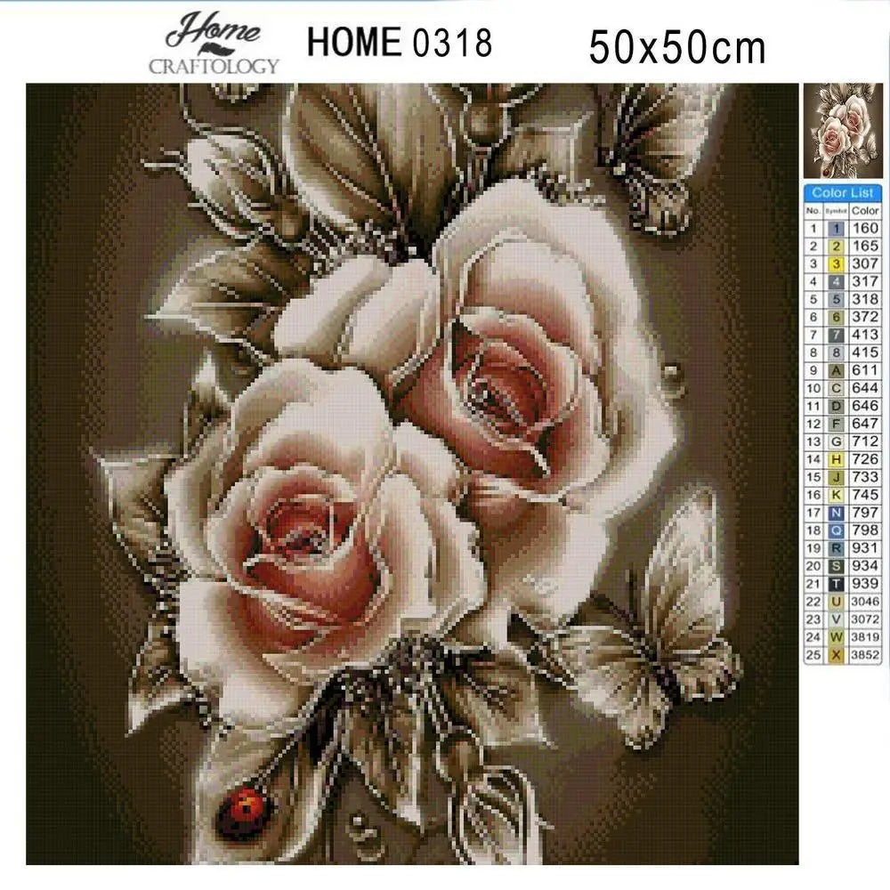 Sepia Roses - Premium Diamond Painting Kit - Diamond Painting Kit
