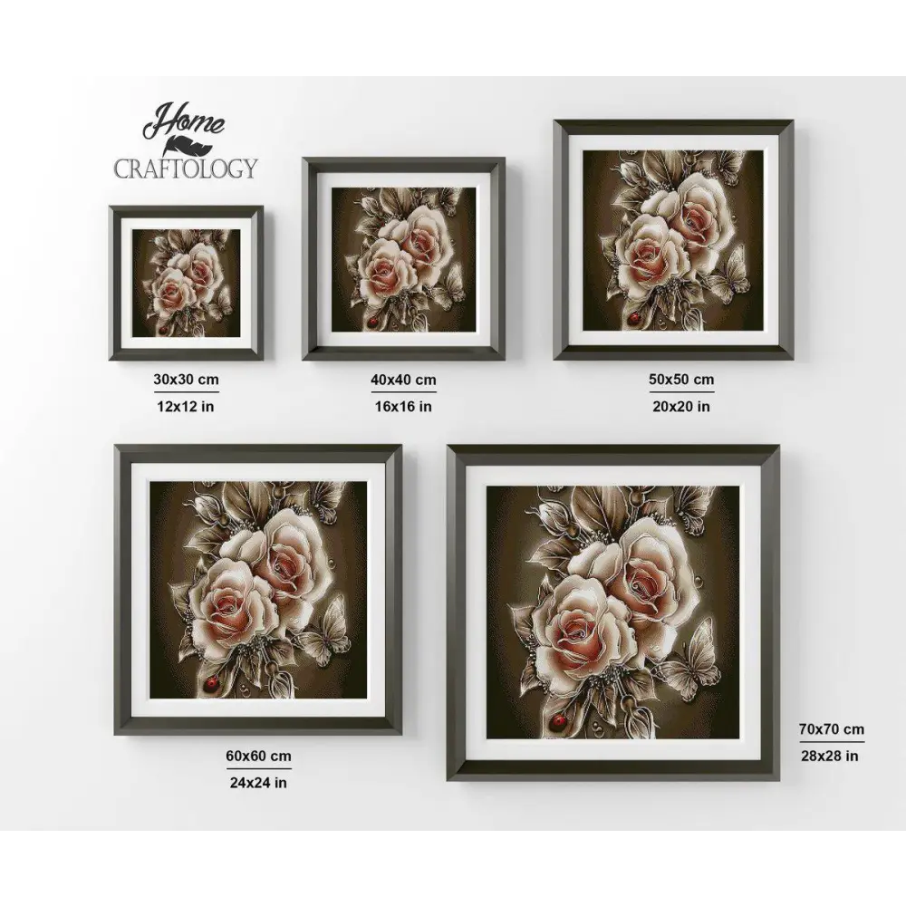 Sepia Roses - Premium Diamond Painting Kit - Diamond Painting Kit