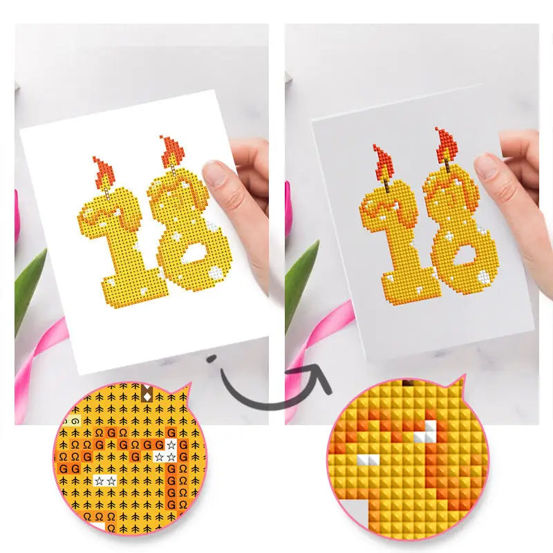 Set of 12 Birthday - Mini Diamond Painting Kits - Mini Painting