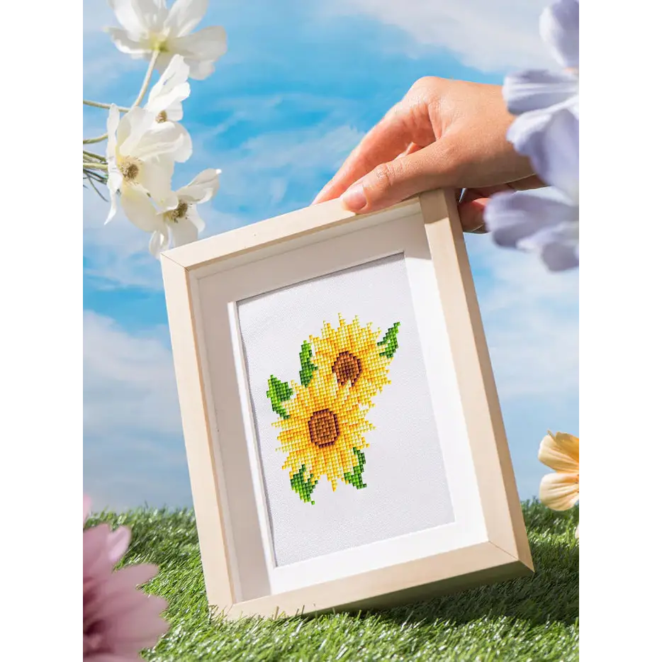 Set of 12 Flowers A - Mini Diamond Painting Kits - Mini Painting