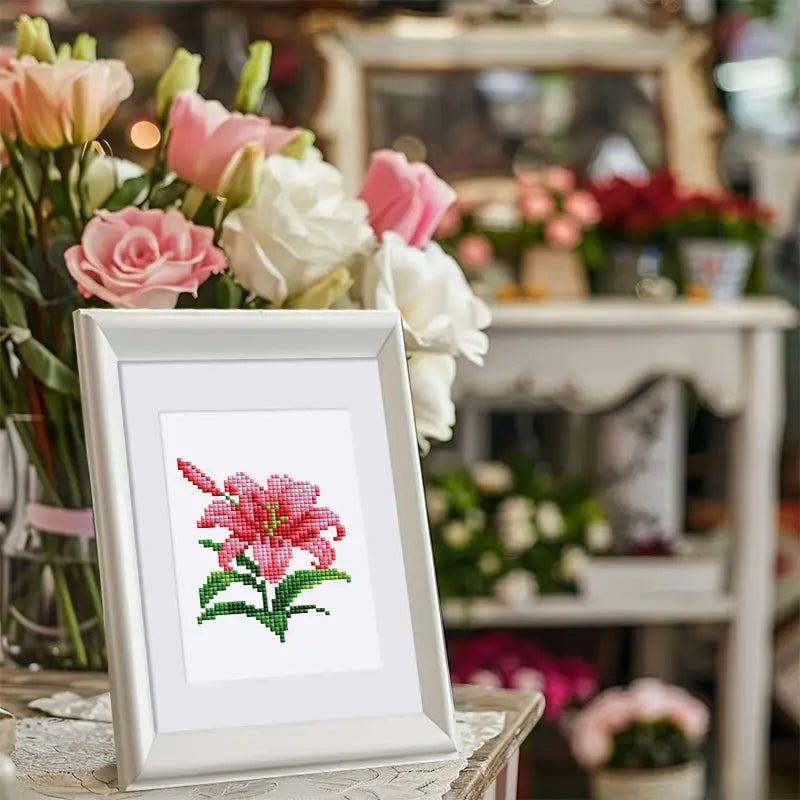 Set of 12 Flowers B - Mini Diamond Painting Kits - Mini Painting