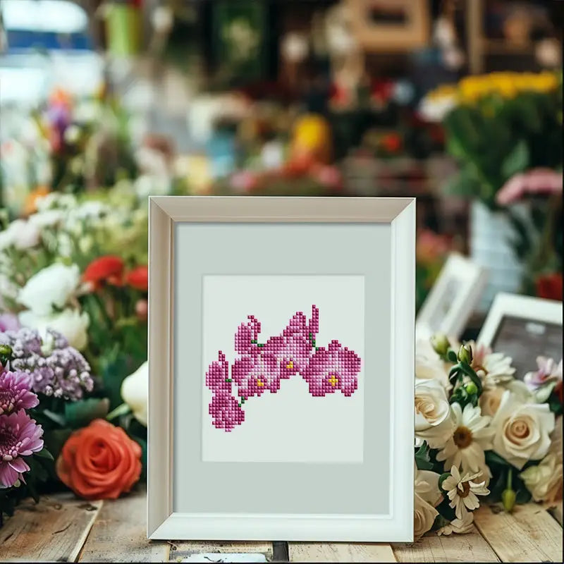 Set of 12 Flowers B - Mini Diamond Painting Kits - Mini Painting