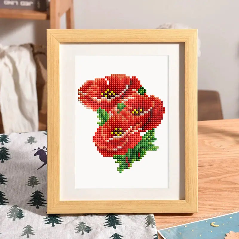 Set of 12 Flowers B - Mini Diamond Painting Kits - Mini Painting