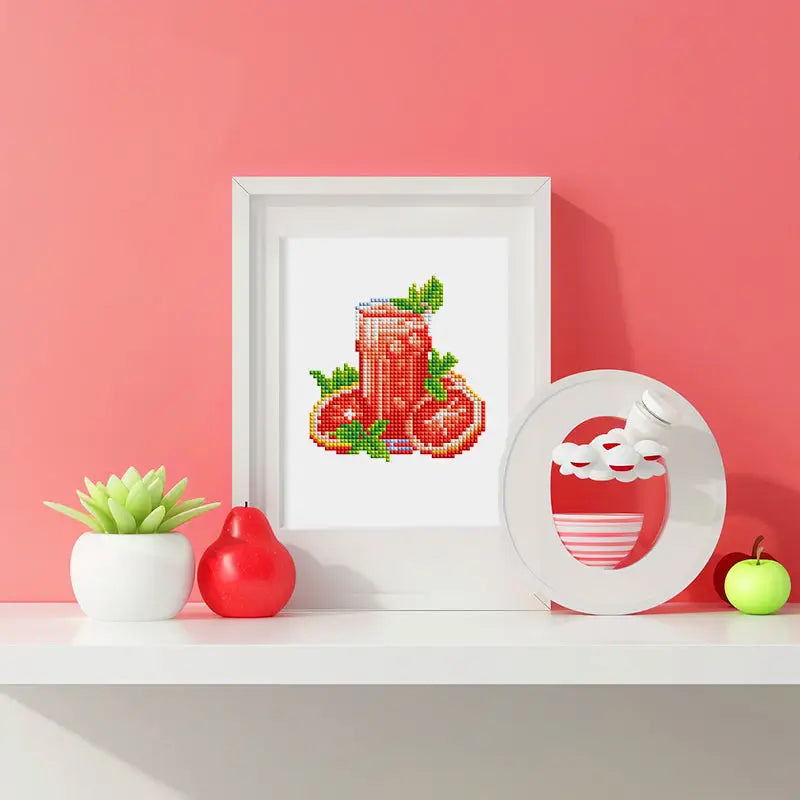 Set of 12 Juice and Shakes - Mini Diamond Painting Kits - Mini Painting