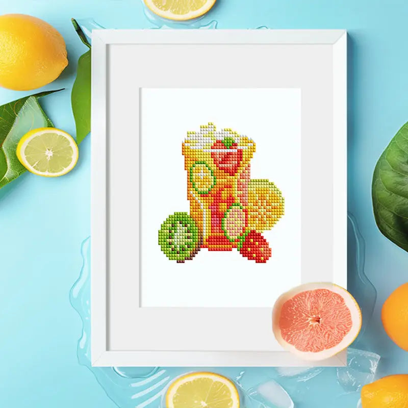 Set of 12 Juice and Shakes - Mini Diamond Painting Kits - Mini Painting