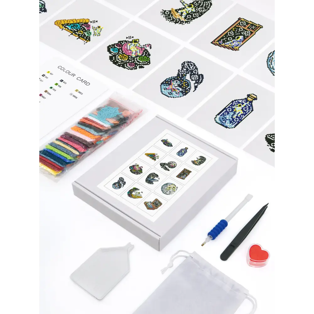 Set of 12 Space Creations - Mini Diamond Painting Kits - Mini Painting