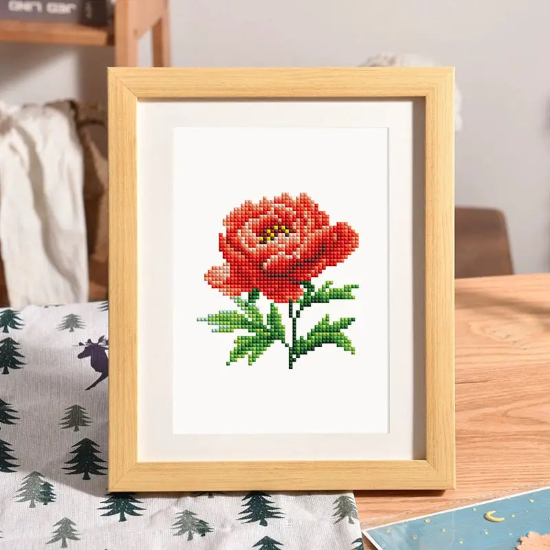 Set of 2 Bird and Flower - Mini Diamond Painting Kits - Mini Painting