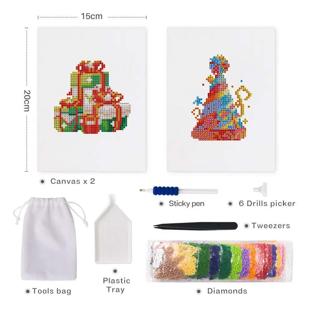 Set of 2 Birthday - Mini Diamond Painting Kits - Mini Painting