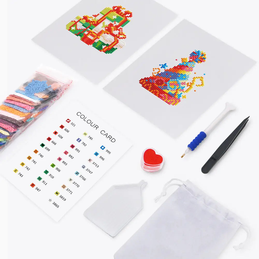 Set of 2 Birthday - Mini Diamond Painting Kits - Mini Painting