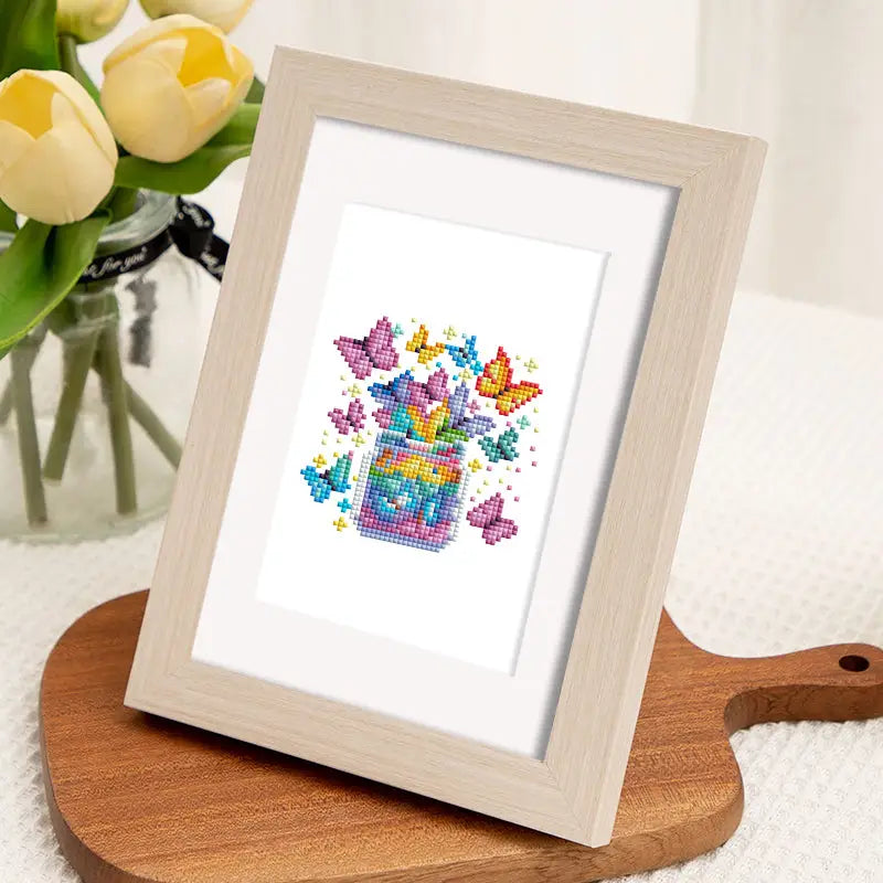 Set of 2 Butterflies and Mermaid - Mini Diamond Painting Kits - Mini Painting