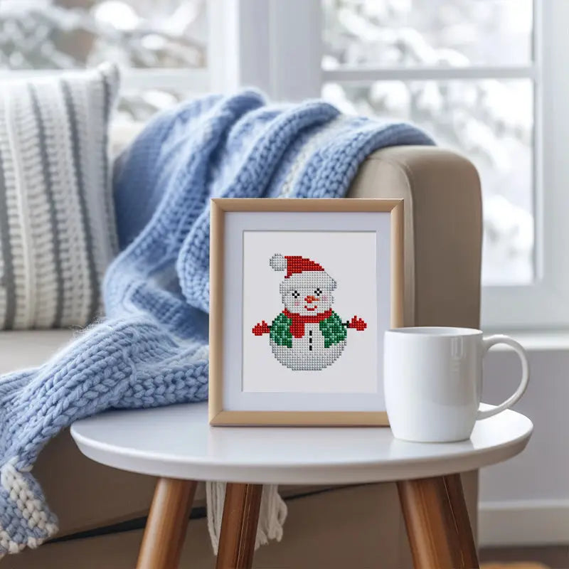 Set of 2 Cherry Snowman - Mini Diamond Painting Kits - Mini Painting
