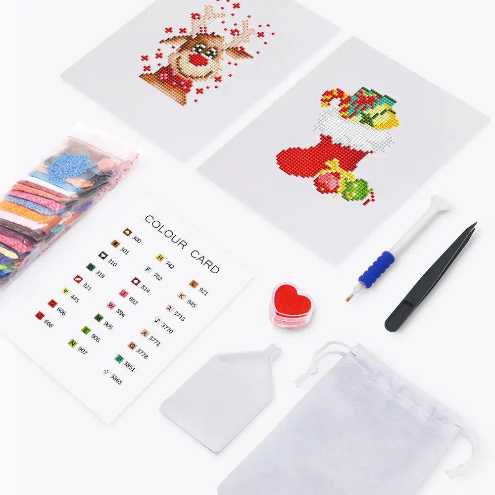 Set of 2 Christmas - Mini Diamond Painting Kits - Mini Painting
