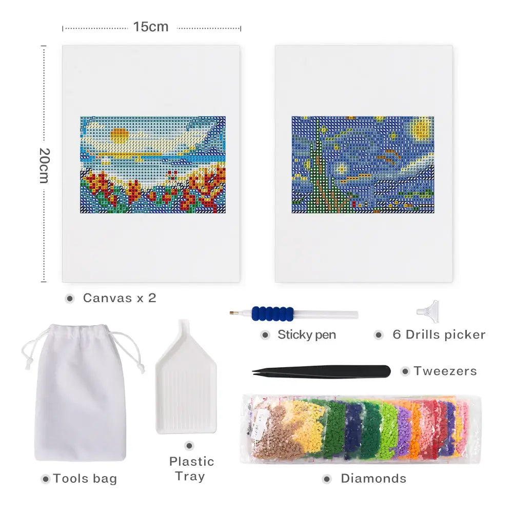 Set of 2 Classical Painting - Mini Diamond Painting Kits - Mini Painting