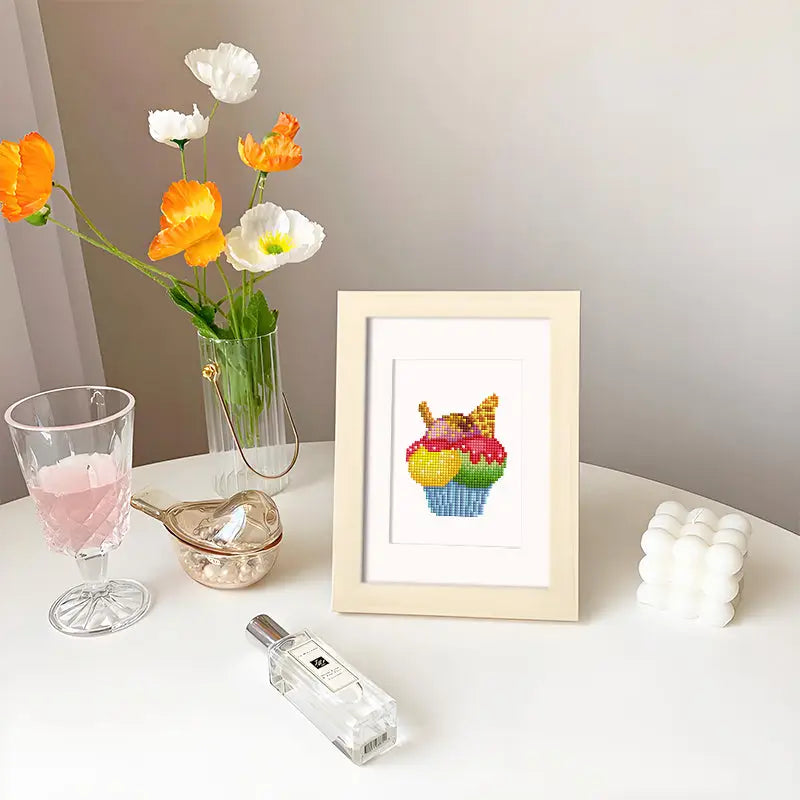 Set of 2 Cocktail and Dessert - Mini Diamond Painting Kits - Mini Painting