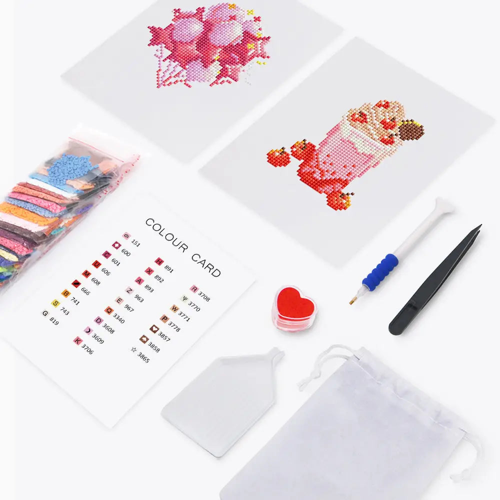 Set of 2 Drink and Balloons - Mini Diamond Painting Kits - Mini Painting