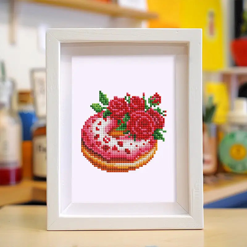 Set of 2 Drink and Donut - Mini Diamond Painting Kits - Mini Painting
