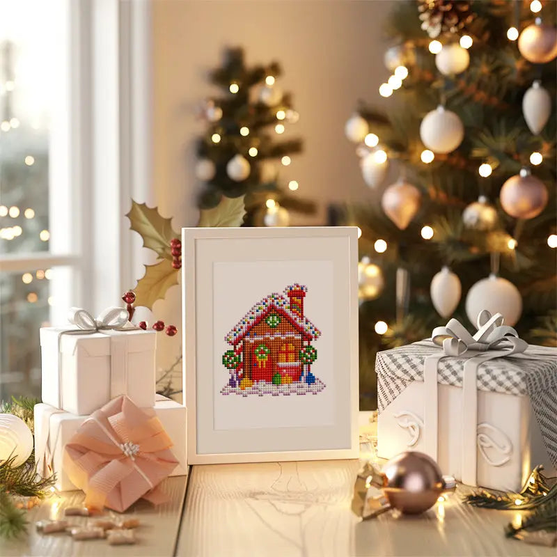 Set of 2 Gingerbread House - Mini Diamond Painting Kits - Mini Painting