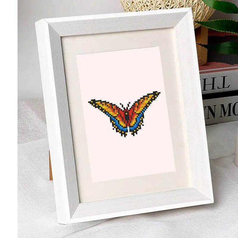 Set of 2 Red Butterfly and Bird - Mini Diamond Painting Kits - Mini Painting