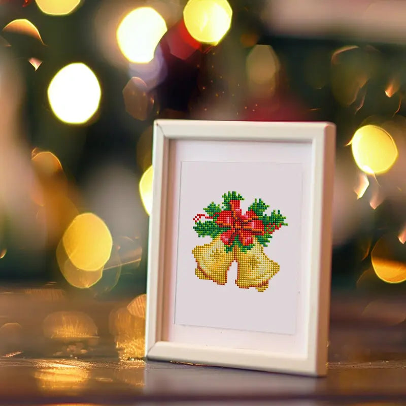 Set of 2 Wreath and Bell - Mini Diamond Painting Kits - Mini Painting