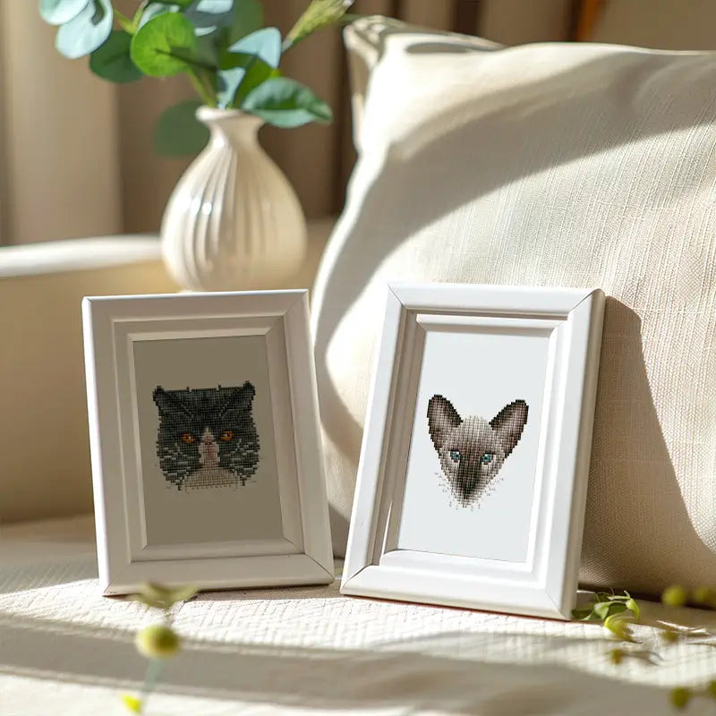 Set of 4 Cats - Mini Diamond Painting Kits - Mini Painting