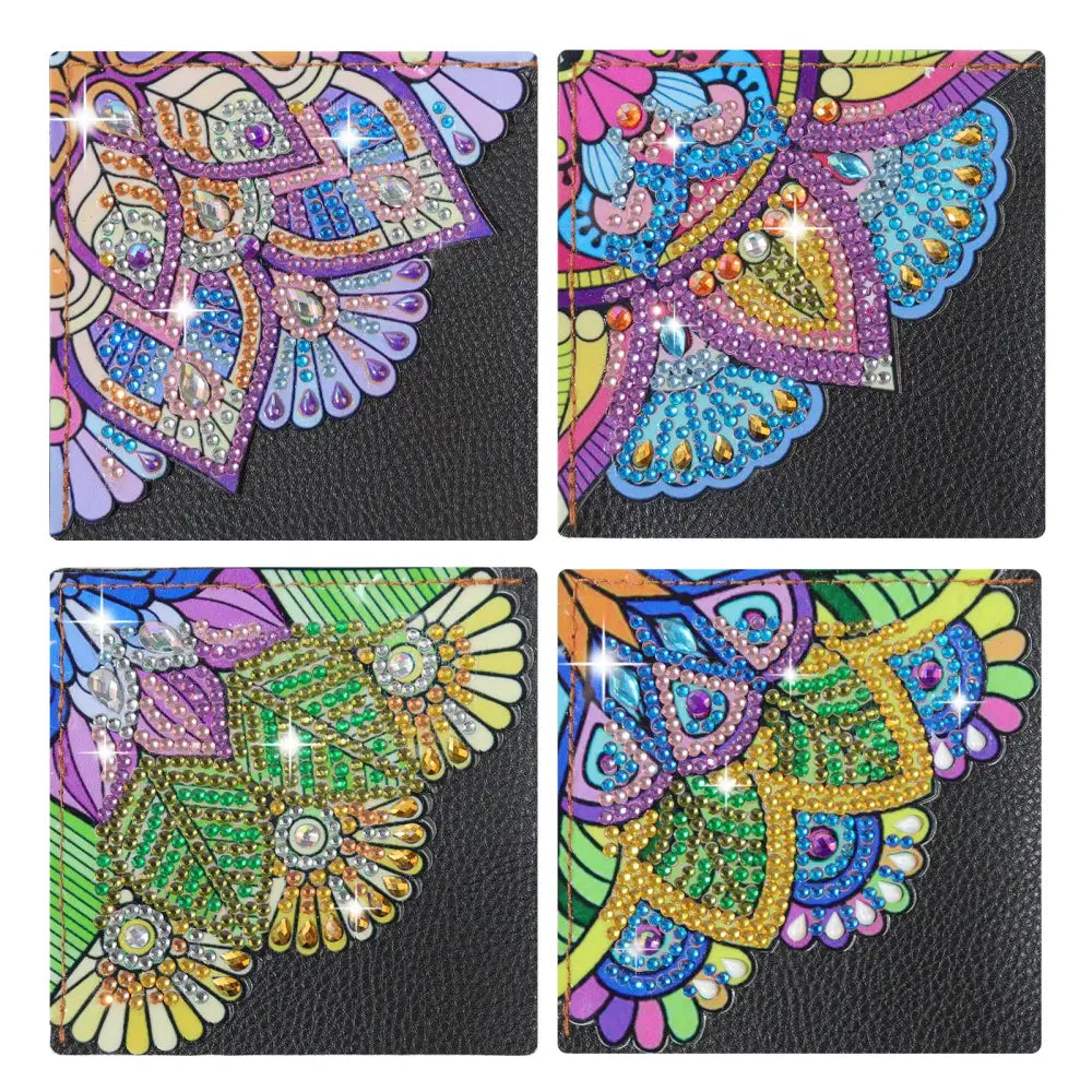 Set of 4 Flowers - Diamond Painting Corner Bookmark - Bookmark