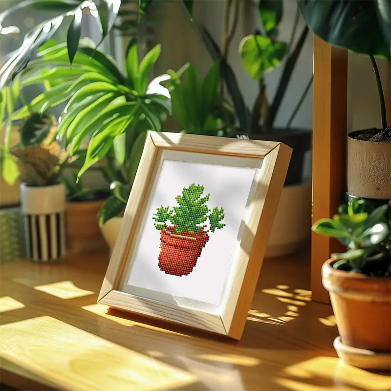 Set of 4 Plants - Mini Diamond Painting Kits - Mini Painting