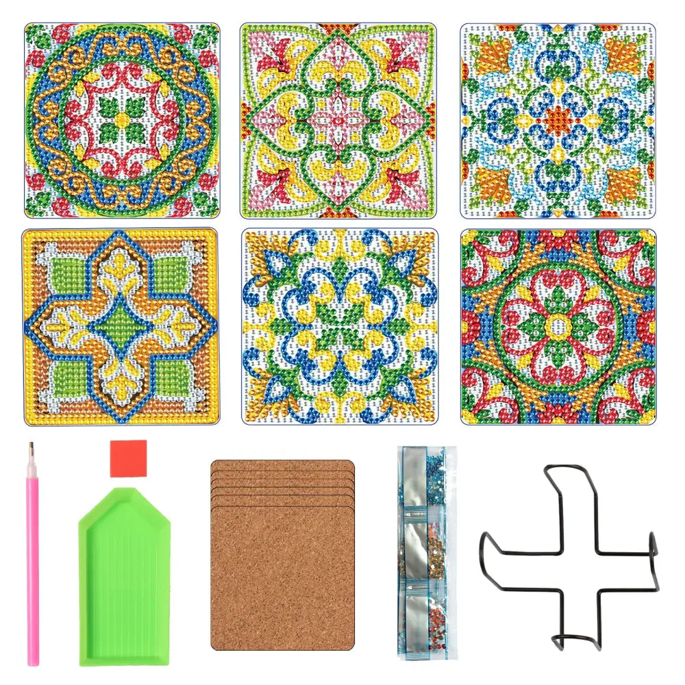 Set of 6 Square - Diamond Painting Coaster - Coasters
