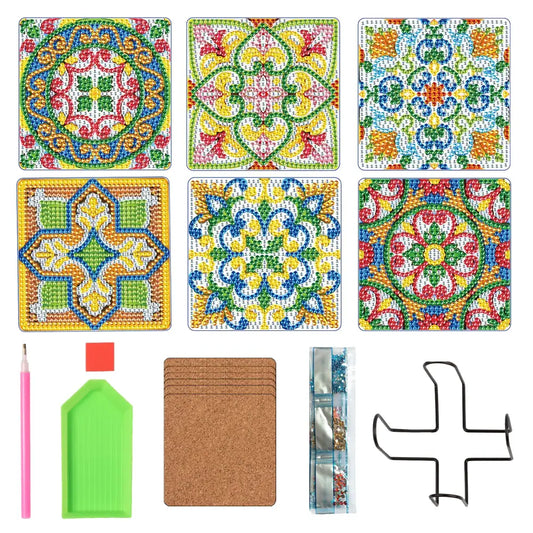 Set of 6 Square - Diamond Painting Coaster - Coasters