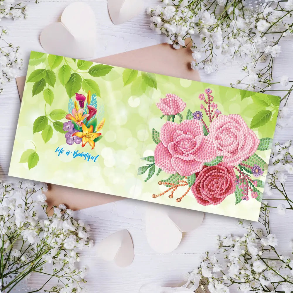 Set of 8 Flowers Greeting Cards Set A - Greeting Card