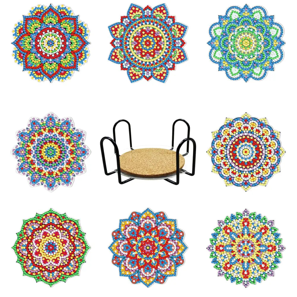Set of 8 Mandala Shapes - Diamond Painting Coaster - Coasters