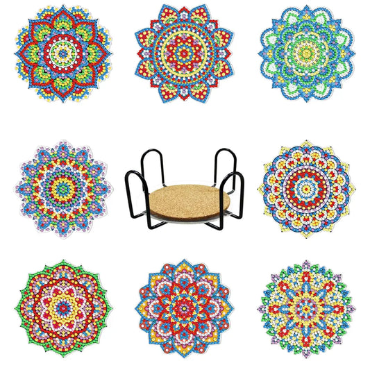 Set of 8 Mandala Shapes - Diamond Painting Coaster - Coasters